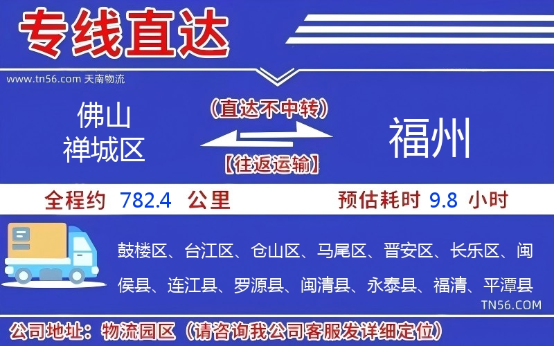 佛山禅城区到福州物流公司