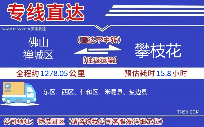 佛山禅城区到攀枝花物流公司 佛山禅城区到攀枝花物流公司