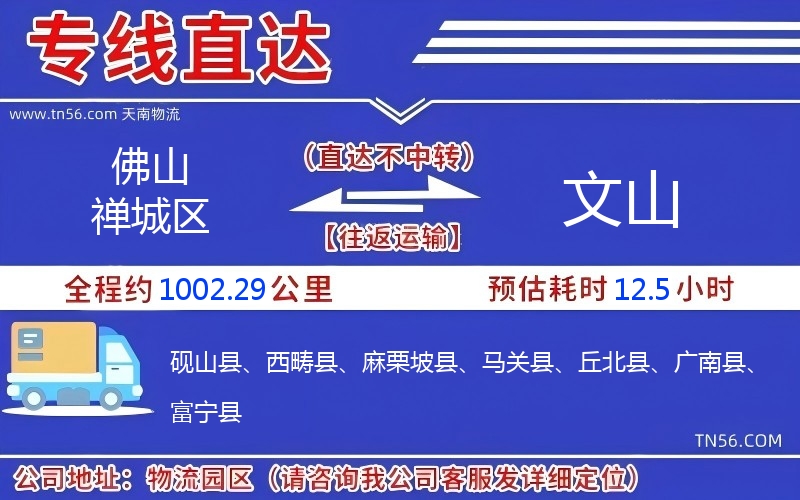 佛山禅城区到文山物流公司 佛山禅城区到文山物流公司
