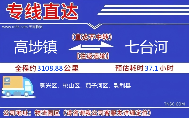 高埗镇到七台河物流公司