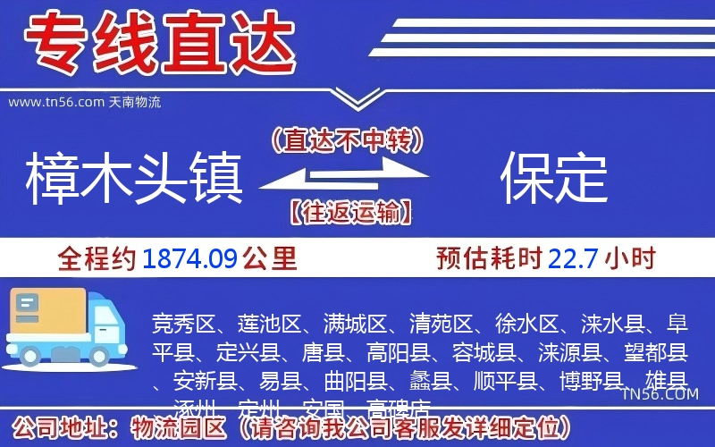 樟木头镇到保定物流公司 樟木头镇到保定物流公司