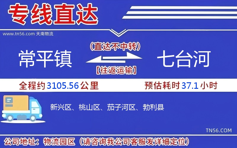 常平镇到七台河物流公司