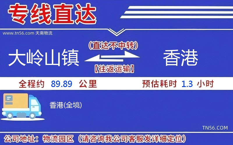 大岭山镇到香港物流公司 大岭山镇到香港物流公司